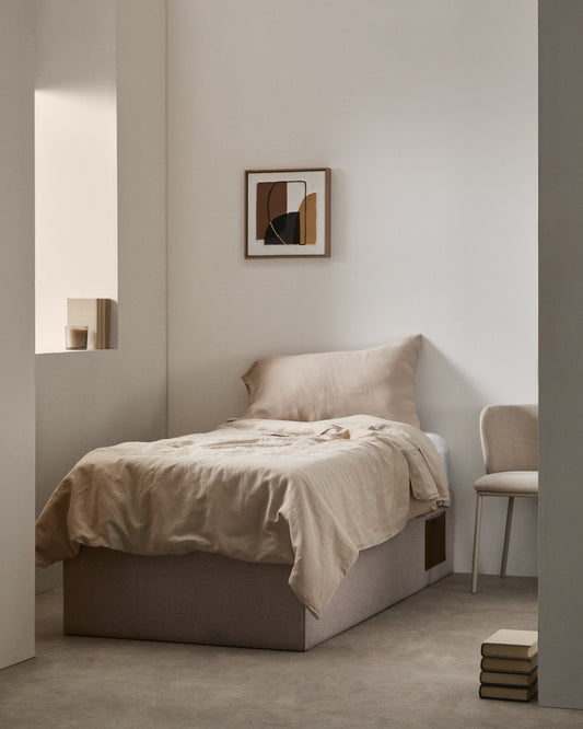 Canapè abatible Matters beix per a matalàs de 90 x 190 cm