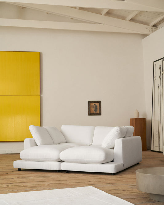 Sofà Gala 3 places de xenilla amb doble chaise longue blanc FSC Mix Credit 210 cm