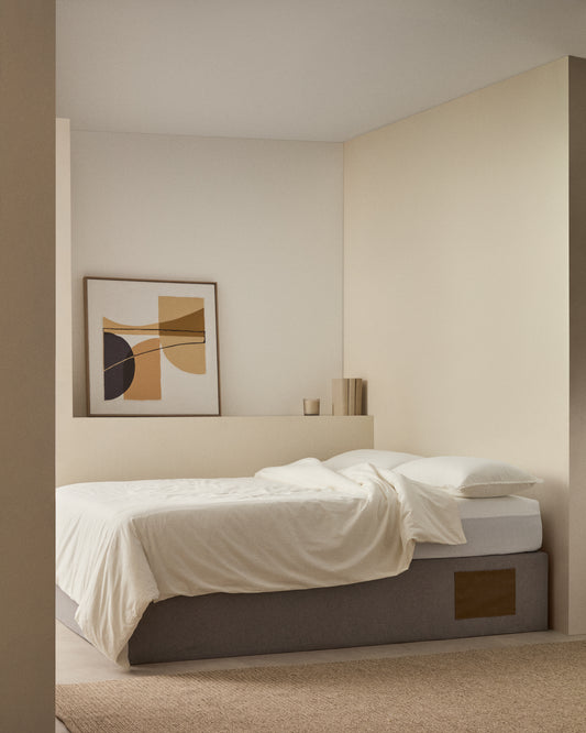 Canapè abatible Matters gris per a matalàs de 150 x 190 cm