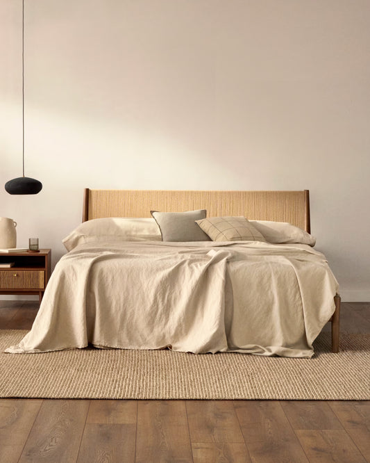 Cama Elan de chapa y madera maciza de nogal con cuerda colchón 180 x 200 cm FSC Mix Credit