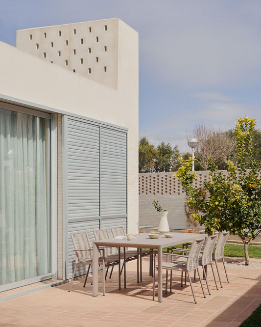 Taula d'exterior Culip d'alumini amb acabat talp 180 x 90 cm