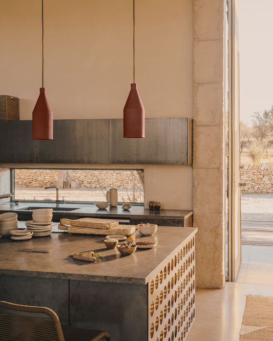 Lámpara de techo Peralta de metal con acabado pintado terracota Ø 15 cm