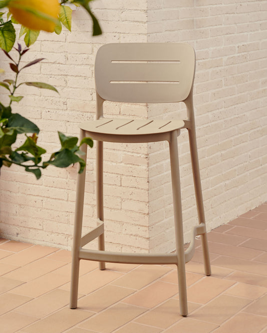 Taburete de exterior apilable Morella beige altura 65 cm