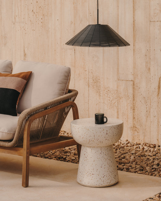 Mesa auxiliar Pada de terrazo blanco Ø 40 cm