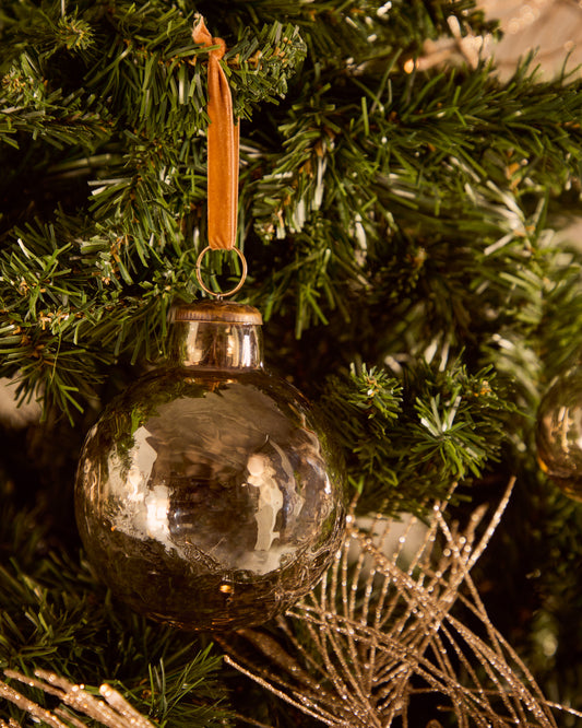 Set de 2 boles de Nadal Piril de vidre reciclat marró Ø 10 cm