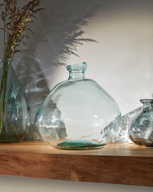 Gerro Brenna de vidre transparent 100% reciclat 33 cm
