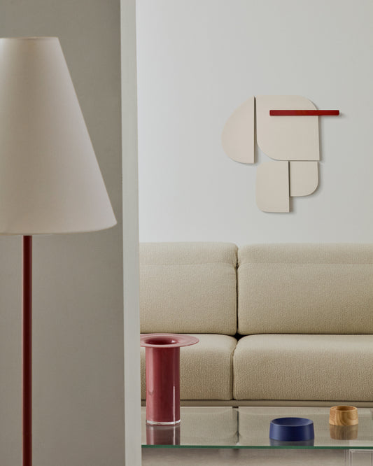Panell mural Danei blanc i vermell 65 x 60 cm