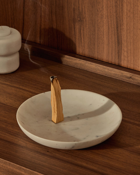 Bandeja mediana Ecin de mármol blanco