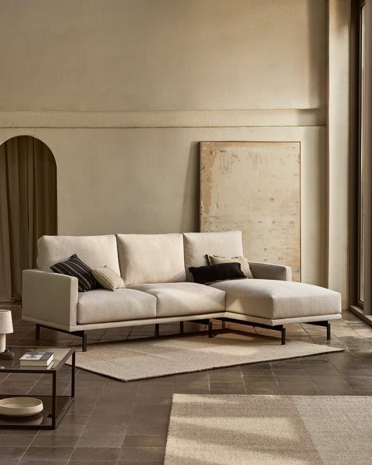 Sofà Galene 3 places amb chaise longue dret beix 254 cm FSC Mix Credit