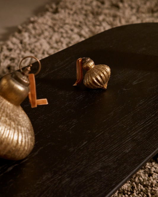 Set Raj de 4 Adorns penjants de vidre reciclat daurat 8 cm