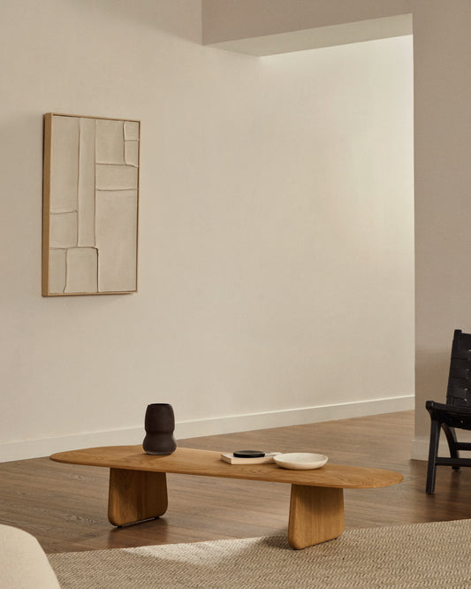 Taula de centre Pirita de fusta massissa de roure amb acabat natural 147 x 65 cm FSC 100%