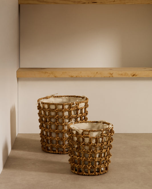 Conjunt Dilam de 2 cistelles de fibres naturals Ø 30 cm / Ø 38 cm