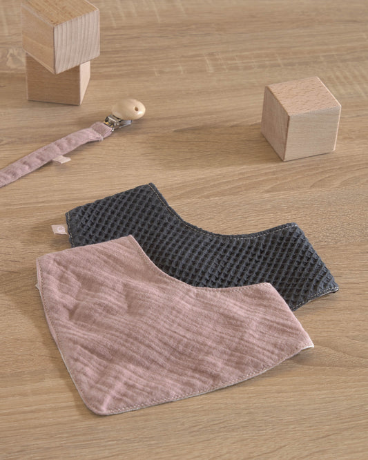 Conjunt Marinet de 2 bandanes 100% cotó orgànic (GOTS) rosa i blau