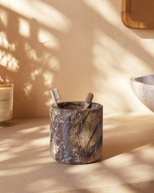 Porta-raspalls Spalsh de mármol beix