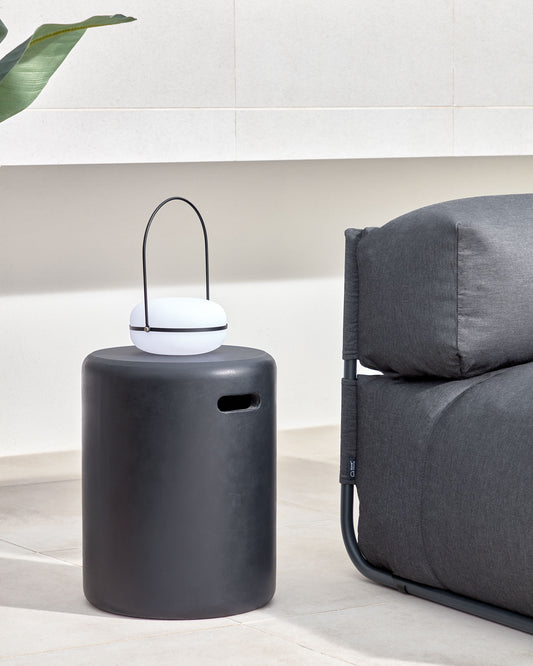 Reposapeus d'exterior Taimi de ciment amb acabat negre Ø 35 cm