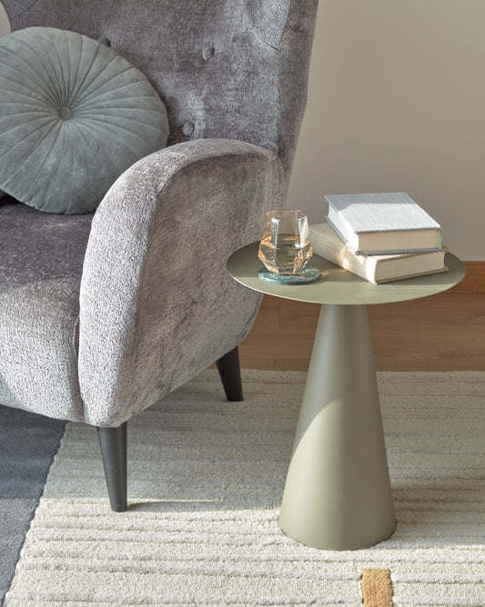 Mesa auxiliar Shirel Ø 40 cm verde