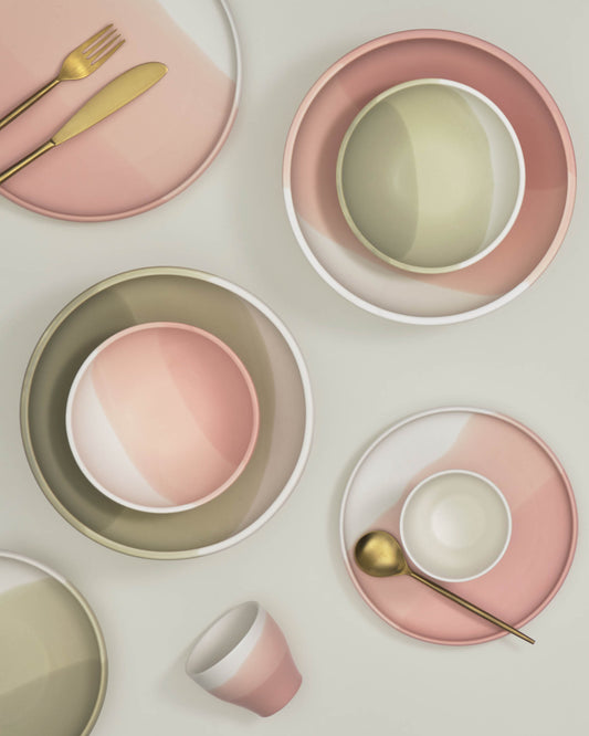 Bol grand Sayuri en porcelaine rose et blanc