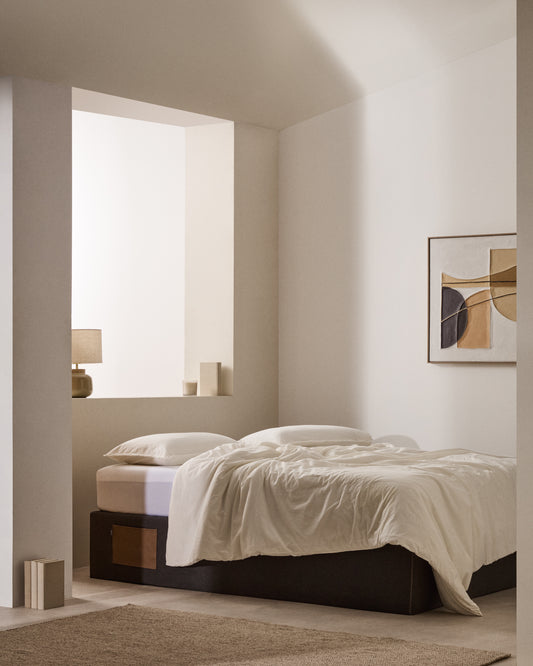 Canapè abatible Matters negre per a matalàs de 150 x 190 cm