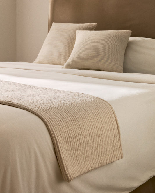 Cobertor Bedar 100% cotó beix per a llit de 90/135 cm