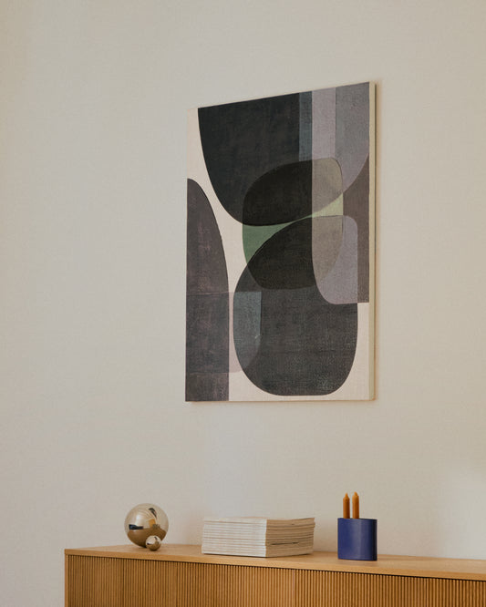 Lienzo abstracto Nemsa azul y verde 100 x 80 cm