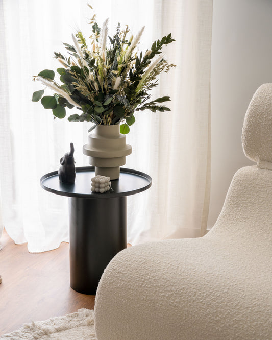 Mesa auxiliar redonda Fleksa de metal negro Ø 45 cm