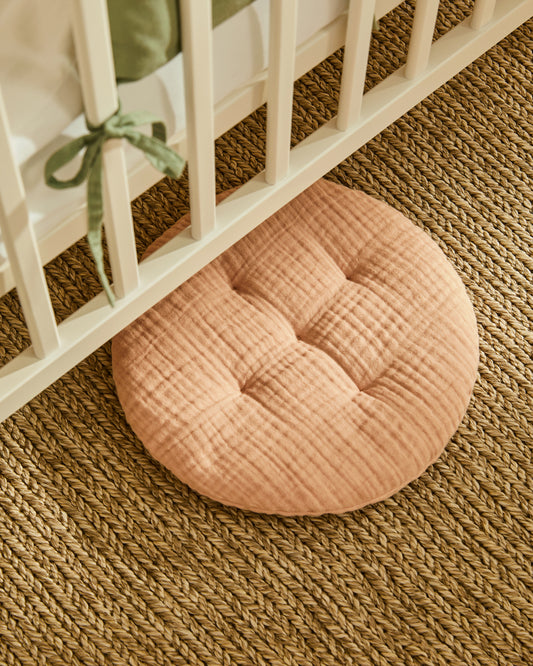 Coixí Laily de 100% cotó rosa Ø30 cm