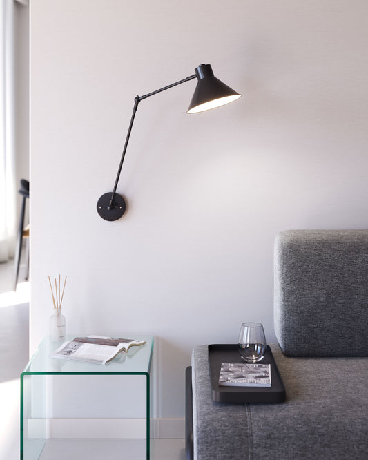 Aplic Dione d'acer amb acabat pintat negre