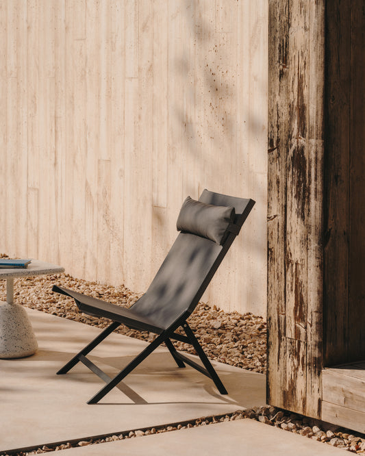 Butaca plegable Canutells d'alumini amb acabat gris fosc
