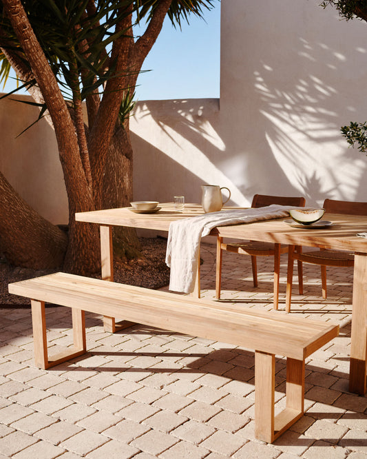 Banc 100% exterior Canadell de fusta massissa de teca reciclada 210 cm