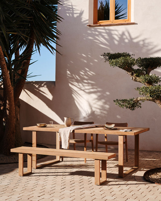 Taula 100% exterior Canadell de fusta massissa de teca reciclada 180 x 90 cm