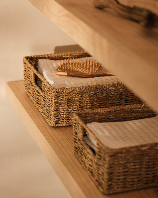 Conjunt Tossa de 2 caixes de fibres naturals 28 x 20 cm / 32 x 27 cm