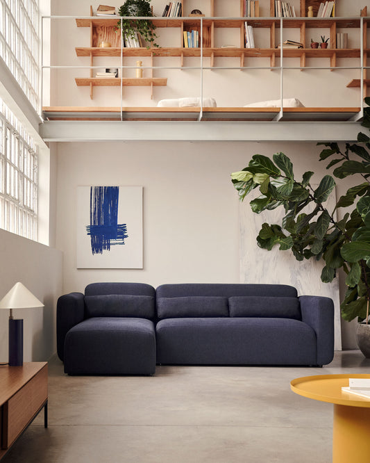 Sofà modular Neom 3 places chaise longue dret/esquerre blau 263 cm FSC Mix Credit