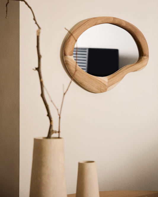 Mirall Selem de fusta de mungur amb acabat natural 68 x 44 cm