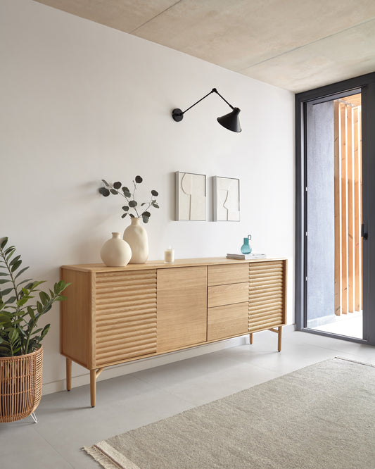 Aparador Lenon 3 portes i 3 calaixos de fusta i xapa de roure 200 x 86 cm FSC MIX Credit