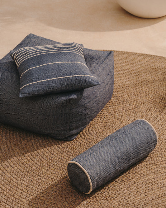 Pouf Vedell 100% PET bleu 60 x 60 x 40 cm