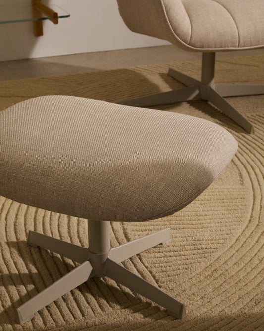 Repose-pieds pivotant Jaspe beige et métal avec finition grise FSC™ 100%.