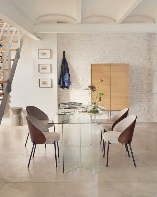 Taula Burano de cristall 200 x 90 cm