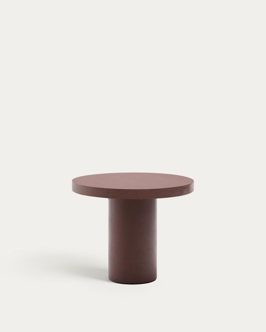 Taula rodona Aiguablava de ciment terracota Ø90 cm