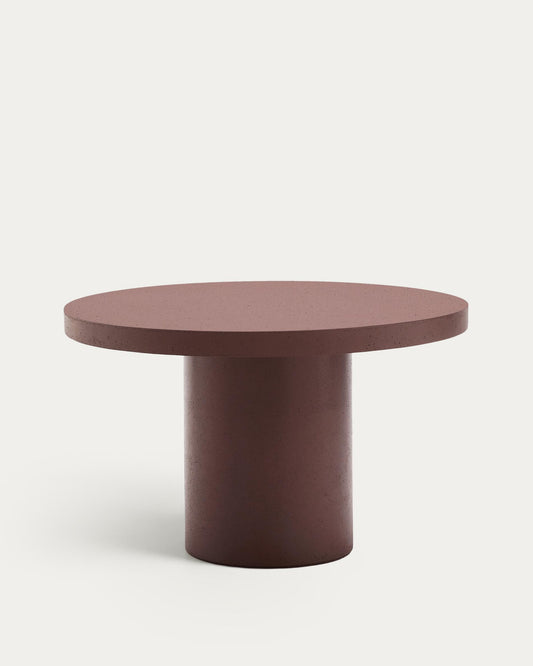 Taula rodona Aiguablava de ciment terracota Ø120 cm