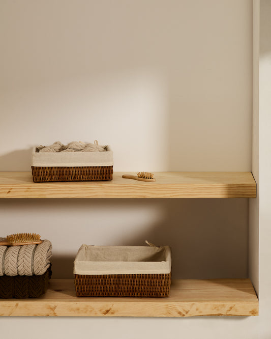 Conjunt Indali de 2 cistelles de rotang 32 x 25 cm / 28 x 20 cm