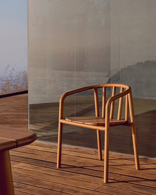 Cadira apilable d’exterior Turqueta de fusta massissa de teca FSC 100%