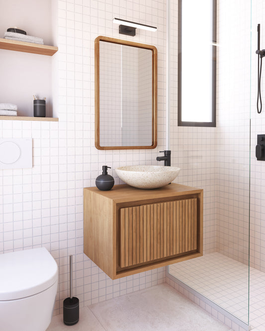 Meuble de salle de bain Taciana en bois de teck 60 x 40 m