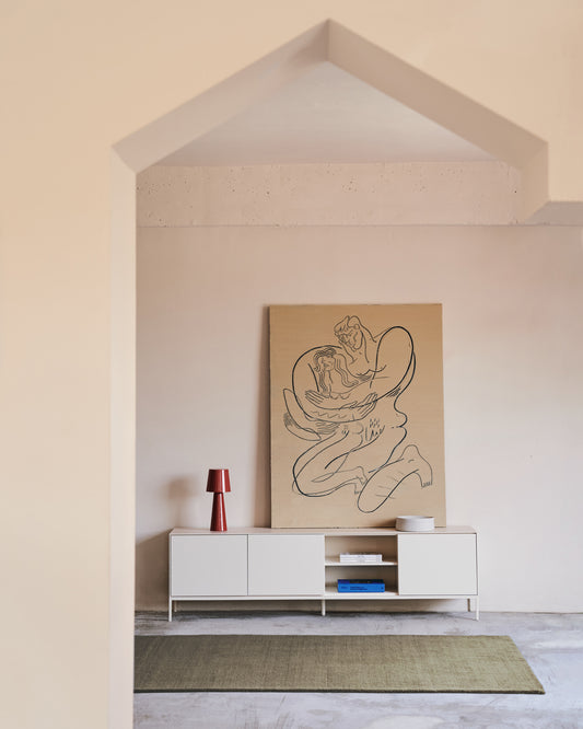 Moble de TV Vedrana 3 portes DM lacat blanc 195 x 55 cm