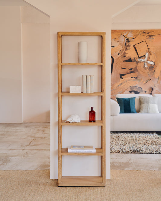 Prestatgeria Maymai amb estructura de fusta massissa de roure 60 x 193 cm