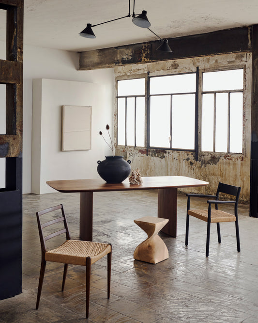 Taula Litto de xapa de noguera 200 x 100 cm