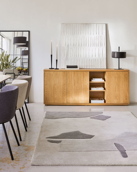 Aparador Abilen 3 portes de xapa roure 180 x 75 cm FSC 100%