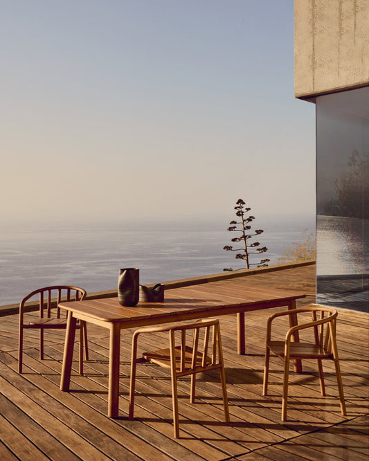 Taula extensible d’exterior Turqueta de fusta massissa de teca 220(294) x 100 cm FSC 100%