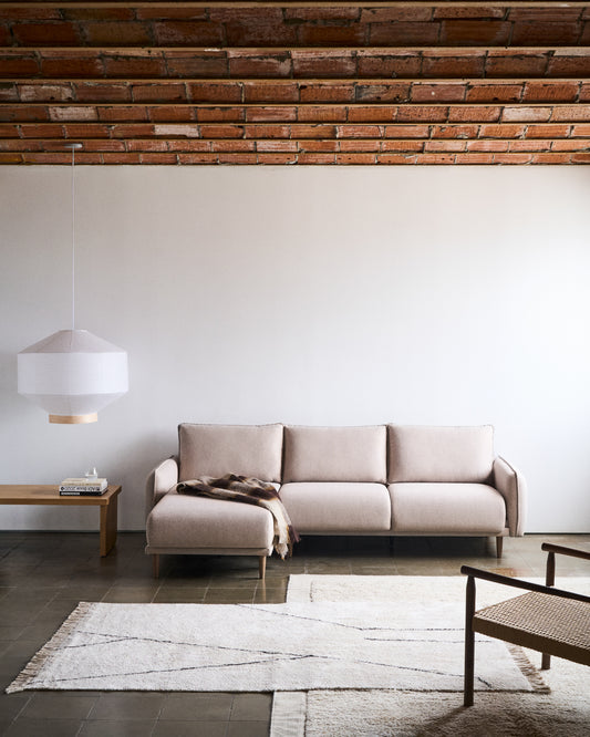 Sofà Carlota 3 places amb chaise-longue dret/esquerre beix 262 cm FSC Mix Credit