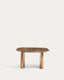 Taula auxiliar Pirita de marbre marró i potes de fusta massissa de roure amb acabat to natural 71 x 70 cm FSC 100%