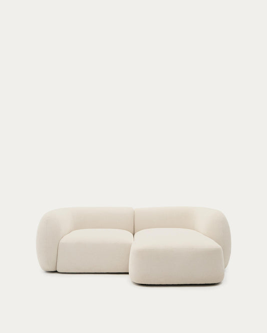 Sofà modular Martina 2 places de xenilla amb chaise longue dret color cru 230 cm